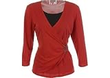 Misses Bay Studio Career 3/4 Sleeve Wrap Top