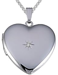 Large Heart Locket Pendant With Diamond