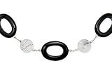 Black Onyx and Rutilated Quartz Sterling Silver Necklace