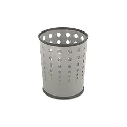 Safco&reg; Bubble Wastebasket, Round, Steel, 6 gal, Gray