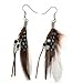 Natural Pheasant Feather w/ White Dangling Feather title=