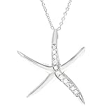 Tressa Sterling Silver Colorless Cubic Zirconia Starfish Necklace .925 Stamp Hypoallergenic