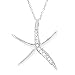 Tressa Sterling Silver Colorless Cubic Zirconia Starfish Necklace .925 Stamp Hypoallergenic