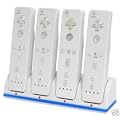 Wii 4 in 1 Charging Stand & Batteries - Charges Four Remote Controllers - Quad Dock