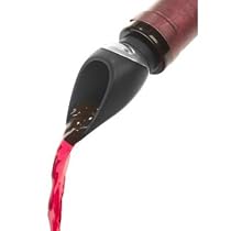 Metrokane Wine Pourer with Stopper, Black