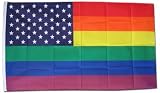 Rainbow / USA - 3' x 5' Polyester Flag
