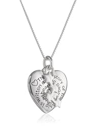 Sterling Silver "The Story Of Friendship Is Written On The Pages Of The Heart. I m A Better Me Because Of You!" Reversible Heart Pendant Necklace, 18"
