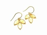 Triple Citrine Leaf Earrings by Irene Neuwirth