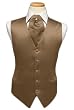 Tuxedo Vest - Solid Satin with Matching Pin Ascot, Latte
