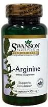 Swanson L-Arginine (100 capsules, 500mg)