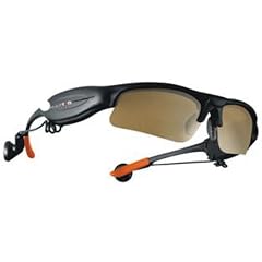 SunCam HD Video-Sonnenbrille mit MP3 Player, Fernbedienung, Schwarz-Orange