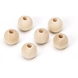 Darice 9119-46 Big Value Wood Round Bead, Natural, 12mm