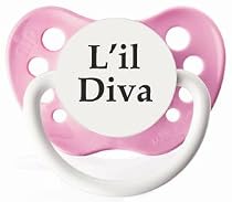 Expressions Pacifiers-"L'il Diva" in Pink & White