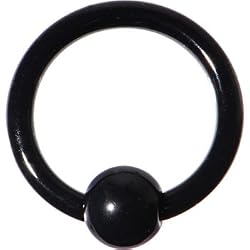 12 Gauge Black Acrylic Ball Captive Ring