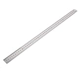 uxcell　直線用定規　ストレート定規　両側用　メトリック　50cm　ステンレス鋼