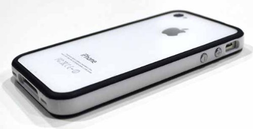 Chivel Black White Protector Bumper Case Frame Cover for AT&T Sprint Verizon iPhone 4S iPhone 4