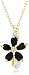 Yellow Gold Overlay Sterling Silver Sapphire & Diamond Accent Flower Pendant, 18
