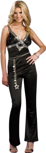 Rubies ABBA 60s 70s Black Disco Outfit Adult Halloween Costume