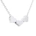 Humble Chic Women's Tiny Heart Trio Necklace Delicate Dainty Triple Pendant Necklace