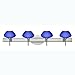 Besa Lighting 4SW-541087-SN 4X40W G9 Peri Wall Sconce with Blue Matte Glass, Satin Nickel Finish