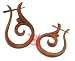 PAIR Organic Sono Wood Open Leaf Design Earrings NEW
