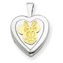 14k & Sterling Silver Heart w/ Minnie Mouse Locket