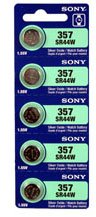 - 357 Sony Alkaline Button Cell Watch Battery AG13 - LR44 Battery (Pack of 5)