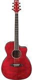 Ibanez Ambiance Series A200E A/E Guitar, Transparent Red