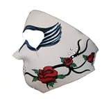 Wing Rose Neoprene Full Face Mask Muzzle Motorcycle Nose Mouth Adj Size