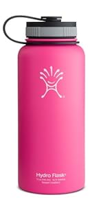 Hydro Flask Insulated Wide Mouth Stainless Steel Water Bottle, Pinkadelic Pink, 32-Ounce