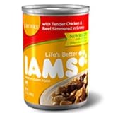 Iams Chunks for Puppies Chicken and Beef Simmered in Gravy Canned Food (12/12.3-oz - ''Pop-Top'' cans)