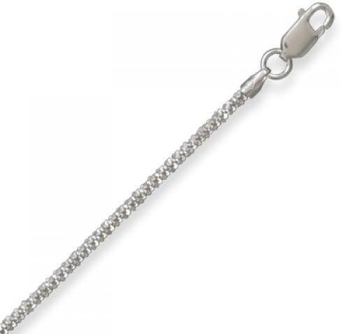 MMA Silver - 24 inch Rhodium Plated Butterfly Twist Necklace