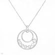 Journey Necklace With Genuine Clean Diamonds Well Made in 14K White Gold Length 16.5in