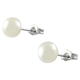 Sterling Silver 7mm Fresh Water Pearl Stud Earrings