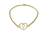 Ladies' Diamond Heart Bangle, 9ct Yellow Gold, Model B639