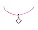 Necklace - N266 - Crystal Diamond (Sm) Hung on Pink Cord ~ Rose