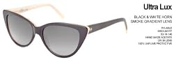 Tres Noir Ultra Lux Sunglasses Black White Horn