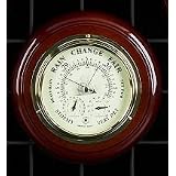 Nautical Boating French Precision Barometer, Thermometer and Hygrometer On Walnut Wood by Simple Luxuries