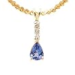 14K Yellow Gold Tanzanite and Diamond Pendant
