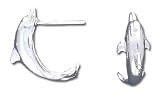 Solid Sterling Silver Dolphins Nautical Earrings (4.2g)