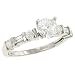 Round/Baguette Diamond Engagement Ring .48cttw (CZ ctr