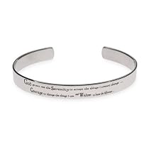 Mens Stainless Steel Serenity Prayer Cuff Bracelet