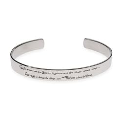 Mens Stainless Steel Serenity Prayer Cuff Bracelet