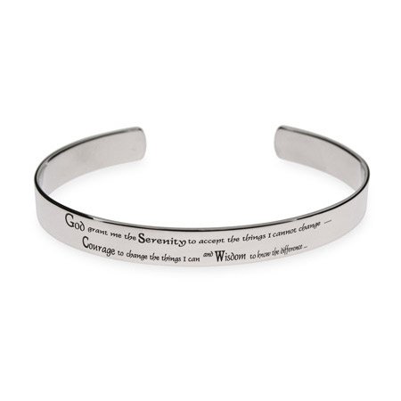 Eve's Addiction Mens Stainless Steel Serenity Prayer Cuff Bracelet