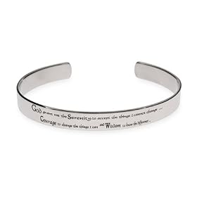 Mens Stainless Steel Serenity Prayer Cuff Bracelet