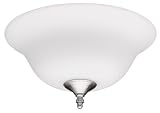 Hunter Ceiling Fans 22327 White Linen Bowl Light Kit Finials in White & Brushed Nickel