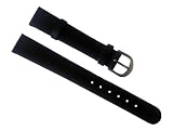 Thinly Padded Genuine Leather Black 14mm Watch Strap