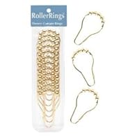 Heavy Duty - Polished Brass Roller Shower Curtain Rings - Set of 12 RollerRingsTM