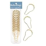 Heavy Duty - Polished Brass Roller Shower Curtain Rings - Set of 12 RollerRings®
