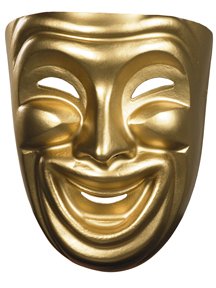Disguise Costumes Gold Comedy Mask, Adult